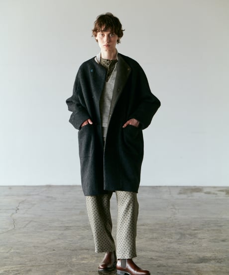 DA-0363　シャギーコクーンコート　TOPCHARCOAL