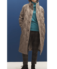 DU TANGO DA-0243 ポリエステルタフタキルティングコート KHAKI BEIGE