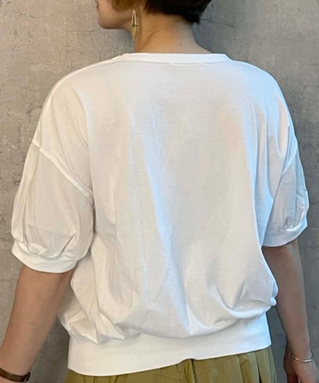 ★FABRIQUÉ n planète terre  241-025　コンビネーション半袖TEE　ホワイト