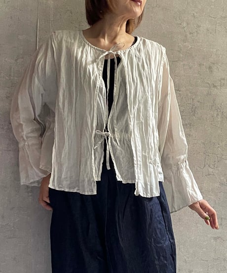 Gauze# G1106 キュリアス2WAYブラウス FADE GREY