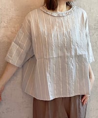 made in japan　ROBE de PEAU  R364　カミーユフリルブラウス　STRIPE