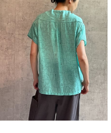 DS-0361　モノグラムプリントシャツ　MINT