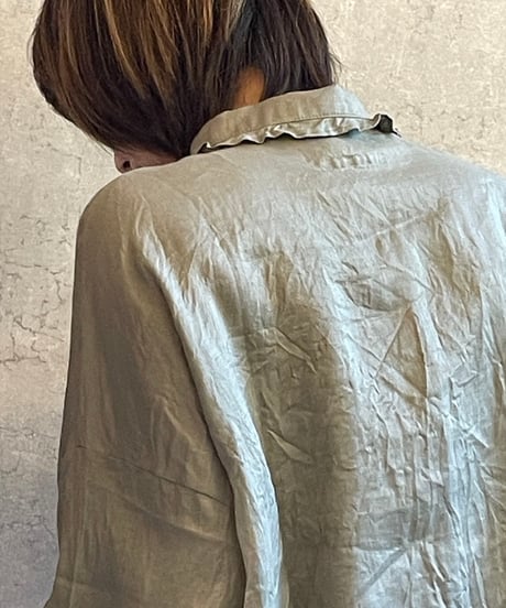 LABORATORY　LA469　ラミーリネンスザンヌプルオーバー　GRAYISH KHAKI