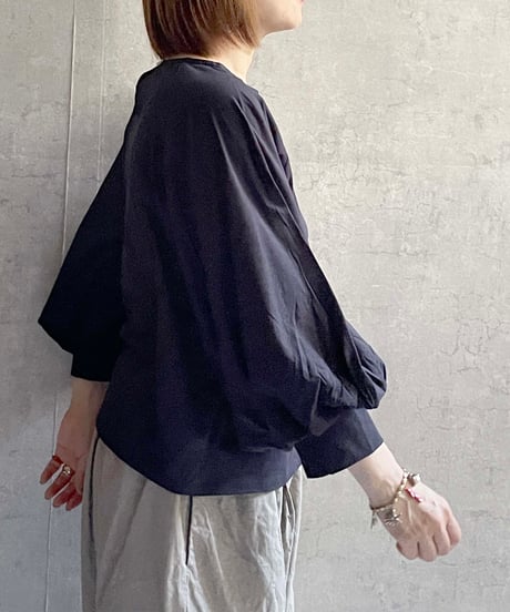 Gauze# G1087　スリーブキュリアスプルオーバー　BLACK　(maide in japan)