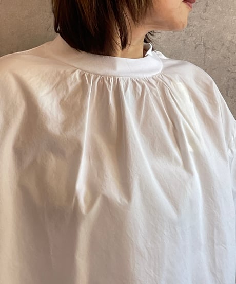 made in Japan   FABRIQUE en planète terre  261-022　コンビネーションモックネック6分袖プルオーバーWHITE