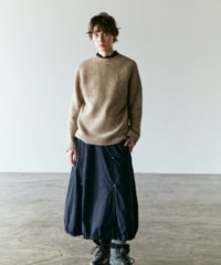 DK-0263　ネップニットボトルネックセーター　 BEIGE