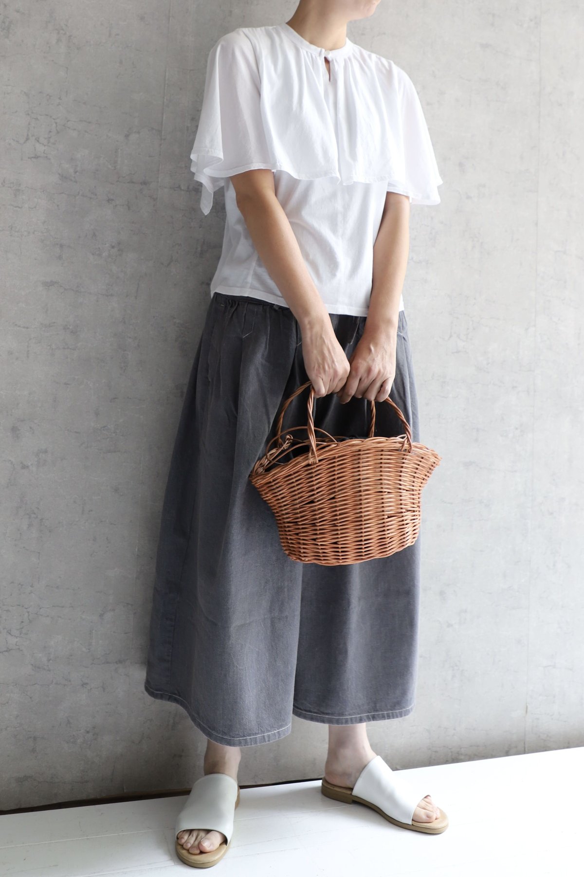 tsukinowa TG026 tsukinowaxnuppu手編みのカゴBAG・籐柿渋 tsukinowa TG026 tsukinowaxnuppu手編みのカゴBAG・籐柿渋