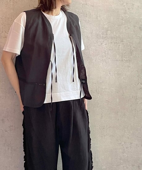 made in Japan   FABRIQUE en planète terre　261-085　綿麻ベスト+レース　ホワイト
