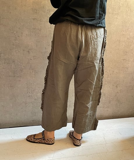 Gauze#　G1106　リネンヴィスコースヴィヴィアンパンツ　GRAY