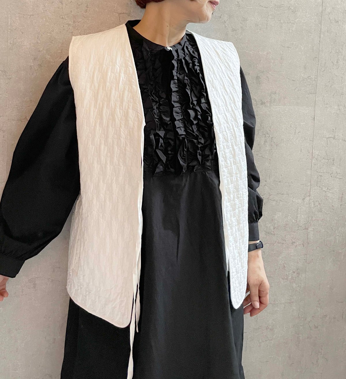 【新品タグ付き】メゾンドドルチェ　キルティングベスト/white 3090055878935723_01_0633w.jpeg