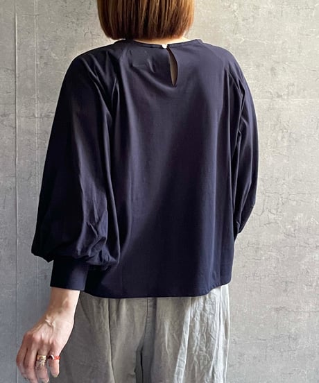 Gauze# G1087　スリーブキュリアスプルオーバー　BLACK　(maide in japan)