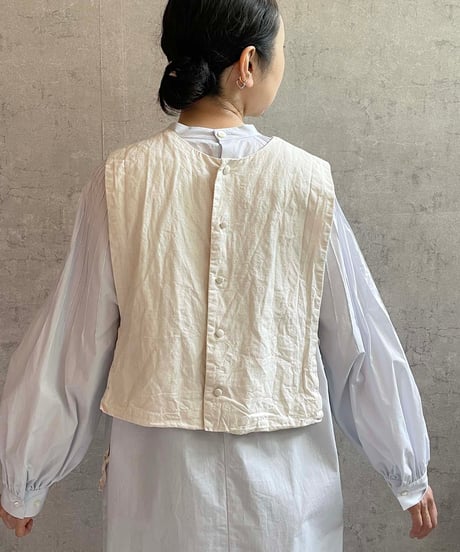 ROBE de PEAU  R232 コットンリネン２WAY ジレ　GREY(グレーベージュ）