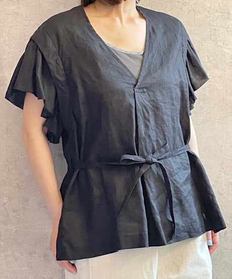 MANON  MNN-SH-314　Vネック２WAYブラウス　WHITE