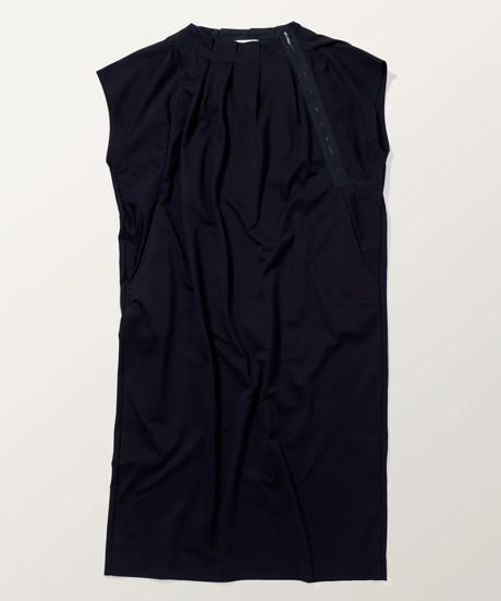 2025SS DU TANGO  DC-0751　ネックプリーツジャージワンピース 2カラー　NAVY