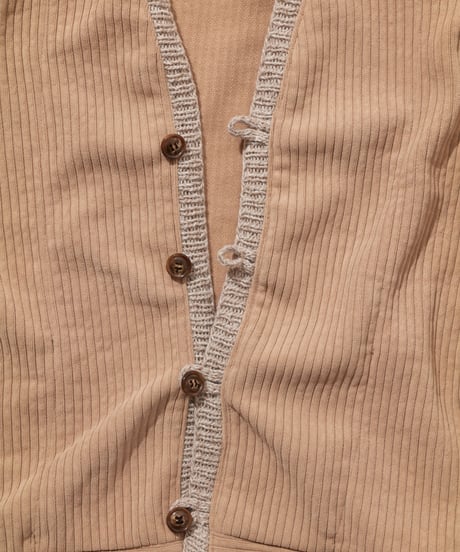 DC-0463　モールコールチロルカーディガン　BEIGE