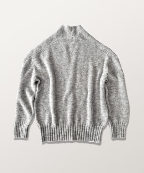 DK-0163　ベビーアルパカＶネックニット　LIGHT GREY