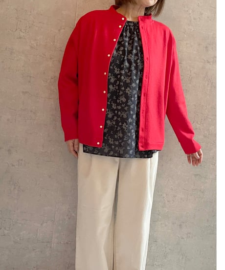 FABRIQUE en planète terre 　252-111　wool cardigan　RED