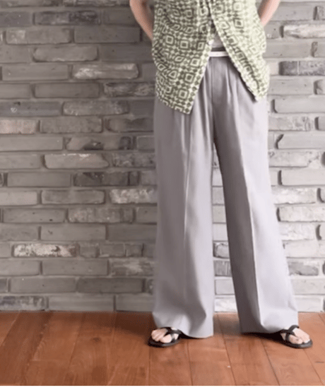 2025SS DU TANGO  DP-0351　サマーウールドロストパンツ　２カラーLIGHTGREY/NAVY