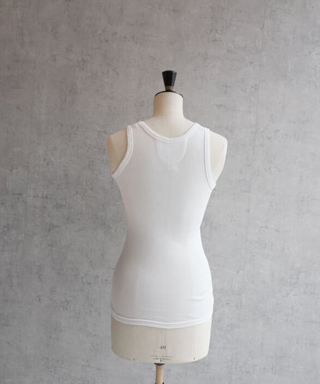 FABRIQUE en planète terre 　221-041　リブUネックタンク　WHITE