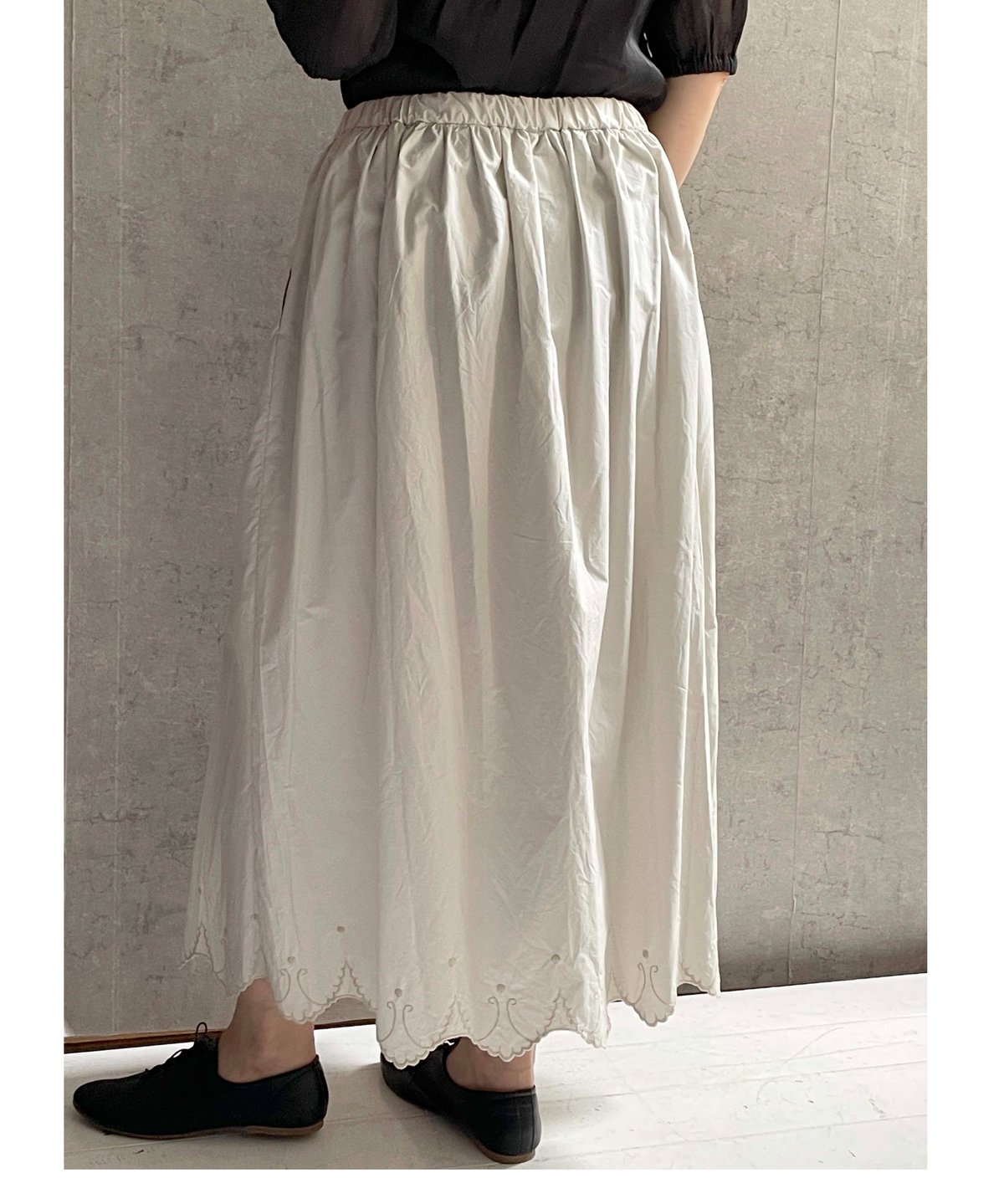 Gauze# G1063 スカラップレースギャザースカート | Le8ème ルイチェム