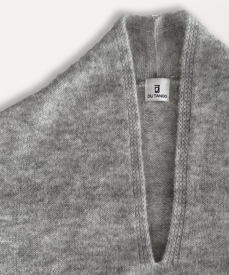 DK-0163　ベビーアルパカＶネックニット　LIGHT GREY