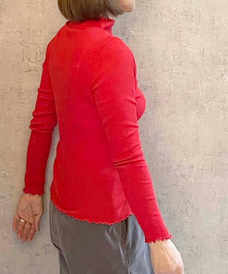FABRIQUE en planète terre 　252−140　メローモックネックロングスリーブ　RED