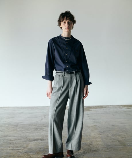 DP-0763　ツィードマニッシュパンツ　 TOPGREY