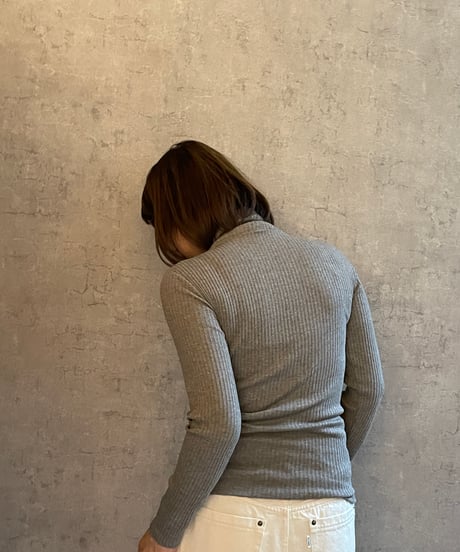 Gauze#  G908 BASIC ヤクテレコタートルプルオーバー　GREY（グレー）