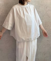 made in Japan   FABRIQUE en planète terre  261-022　コンビネーションモックネック6分袖プルオーバー グレー