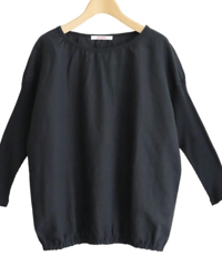 made in Japan   FABRIQUE en planète terre 　261-120  コンビCAPリブ袖7分TEE  BLACK