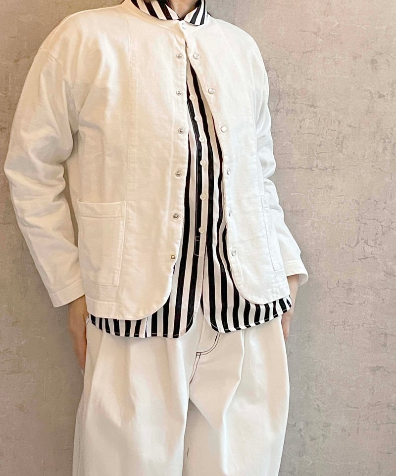 Hands of creation 1610802 USA×裏毛スナップジャケット ホワイト(