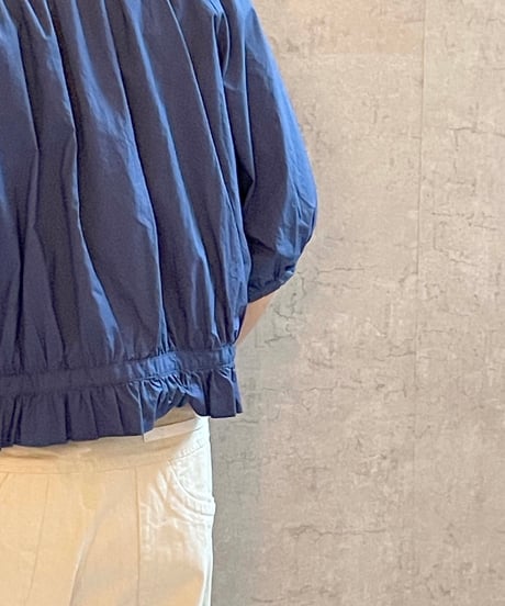 In trace(イントレース）8T004  gyathered shirt ブルー