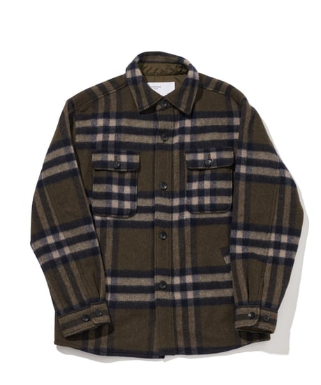 TA-0163　CPOジャケット　  KAHKI CHECK