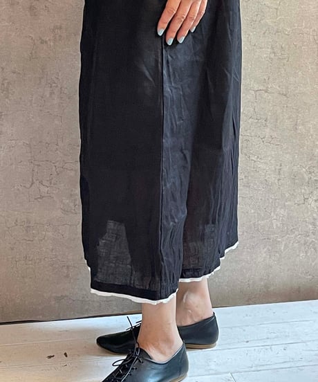 ROBE de PEAU  R362  DAYLIGHT ROBE 麻のワンピース　BLACK