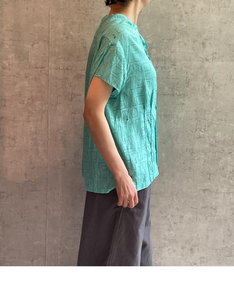 DS-0361　モノグラムプリントシャツ　MINT