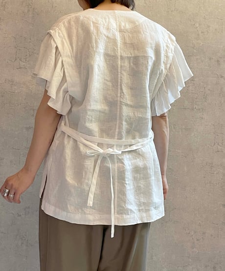 MANON  MNN-SH-314　Vネック２WAYブラウス　WHITE