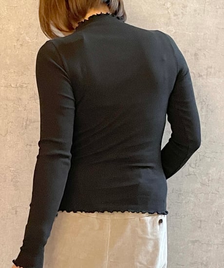 FABRIQUE en planète terre 　252−140　メローモックネックロングスリーブ　BLACK