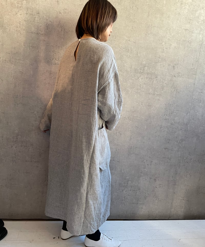LABORATORY LA452 リネンバーズアイビッグポケットアーバンワンピース