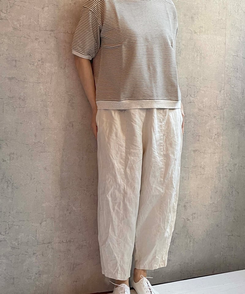 Gauze# G1046 ナチュラルドライリネンチャーリーパンツ charcoal