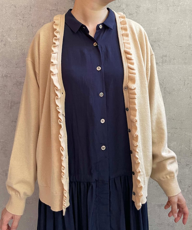 新品【コルコバード】フリルカーディガン☆S☆キャメルベージュ