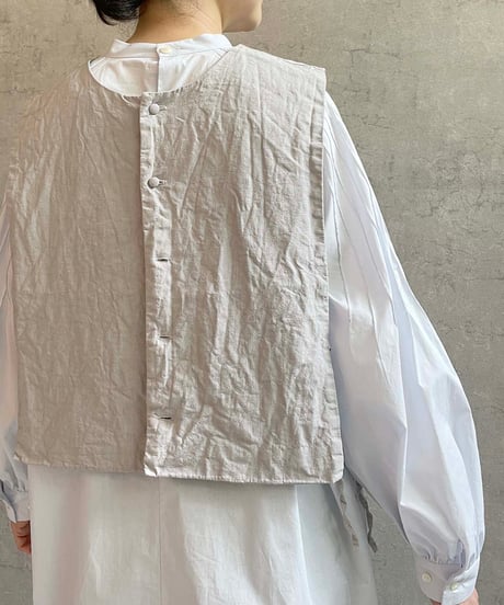 ROBE de PEAU  R232 コットンリネン２WAY ジレ　GREY(グレーベージュ）