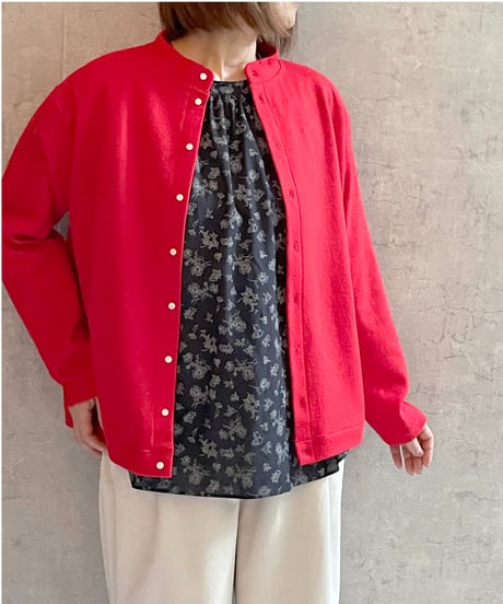 FABRIQUE en planète terre 　252-111　wool cardigan　RED