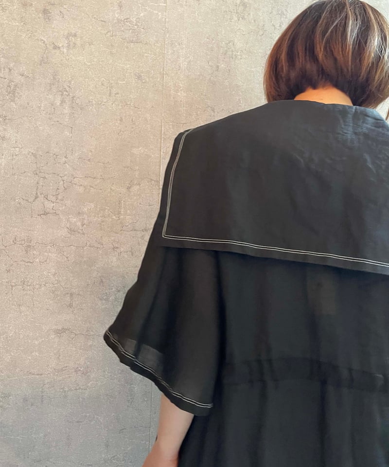 極美品 ROBE de PEAU リネン コットン バイカラー ワンピース 黒 極美品 ROBE de PEAU コットンリネン バイカラー ワンピース 黒