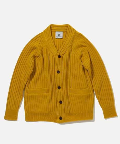 DU TANGO DK-0343 Vネックリブカーディガン MUSTARD