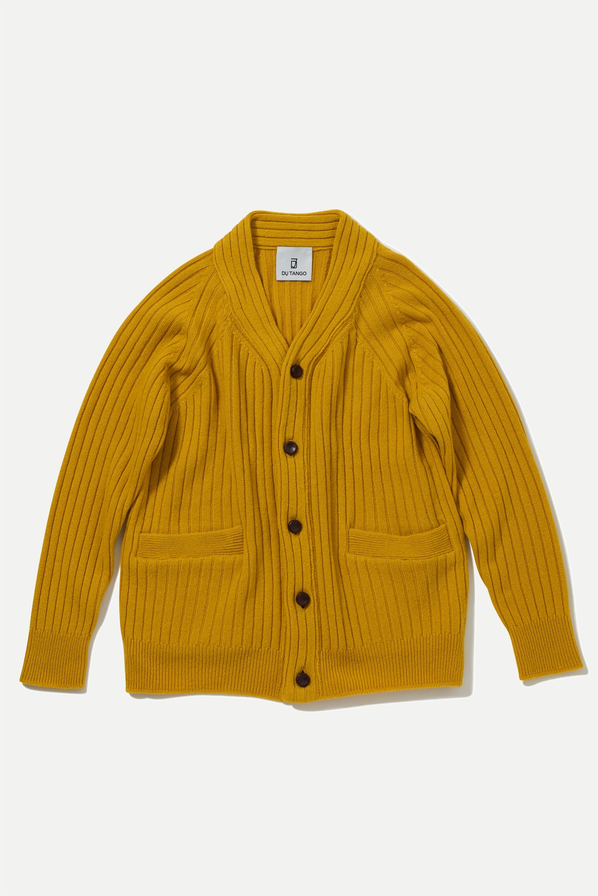 DU TANGO DK-0343 Vネックリブカーディガン MUSTARD | Le8ème
