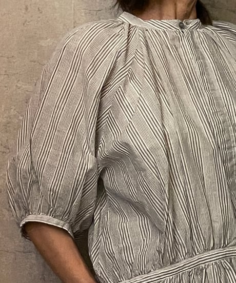 In trace(イントレース）8T004  gyathered shirt ストライプ