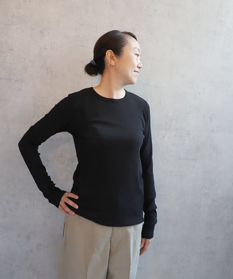 ROBE de PEAU  R189　クルーネックプルオーバー　BLACK
