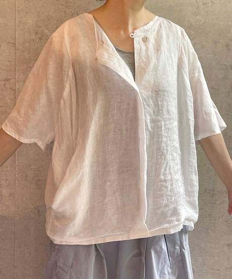 DS-0261 　リネンスモッグシャツ　BROWN