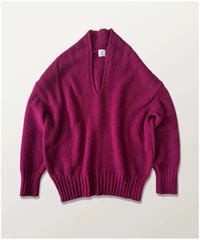 DK-0163　ベビーアルパカＶネックニット　MAGENTA