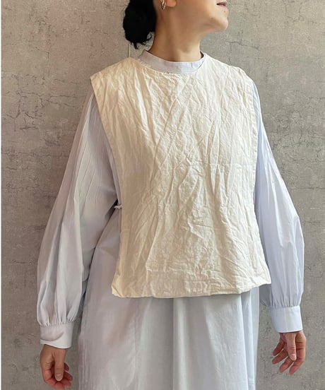 ROBE de PEAU  R232 コットンリネン２WAY ジレ　GREY(グレーベージュ）